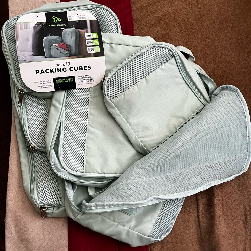 Travelon Packing Cubes Set of 6 - Light Sage Green - Picture 2 of 4